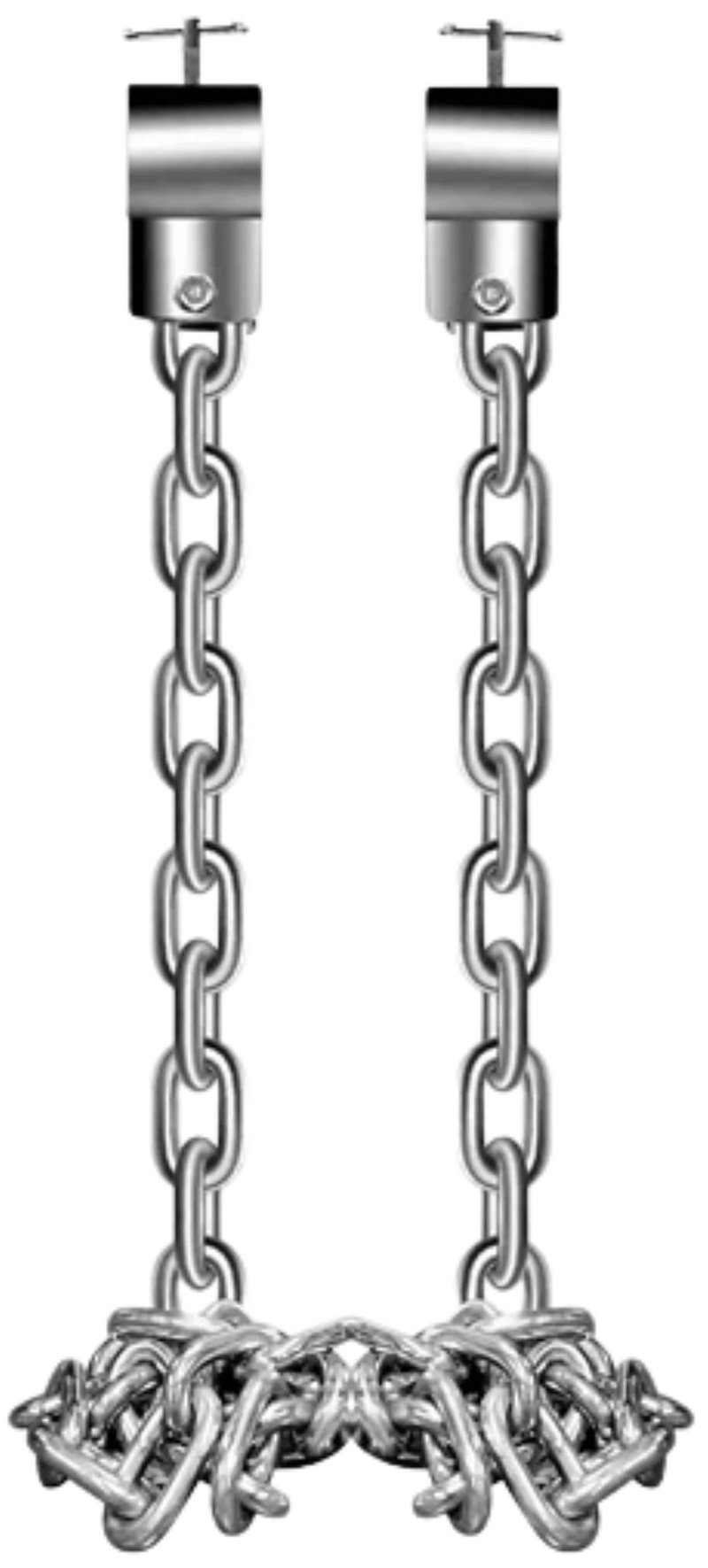 French Fitness Heavy Weight Lifting Chain Set of 2 w/Collars - 44 lbs (New)