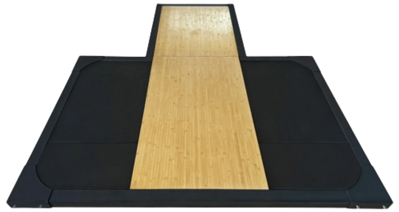 French Fitness 3" Weightlifting Deadlift Wood Platform w/Rack Insert (New) - Close Up View