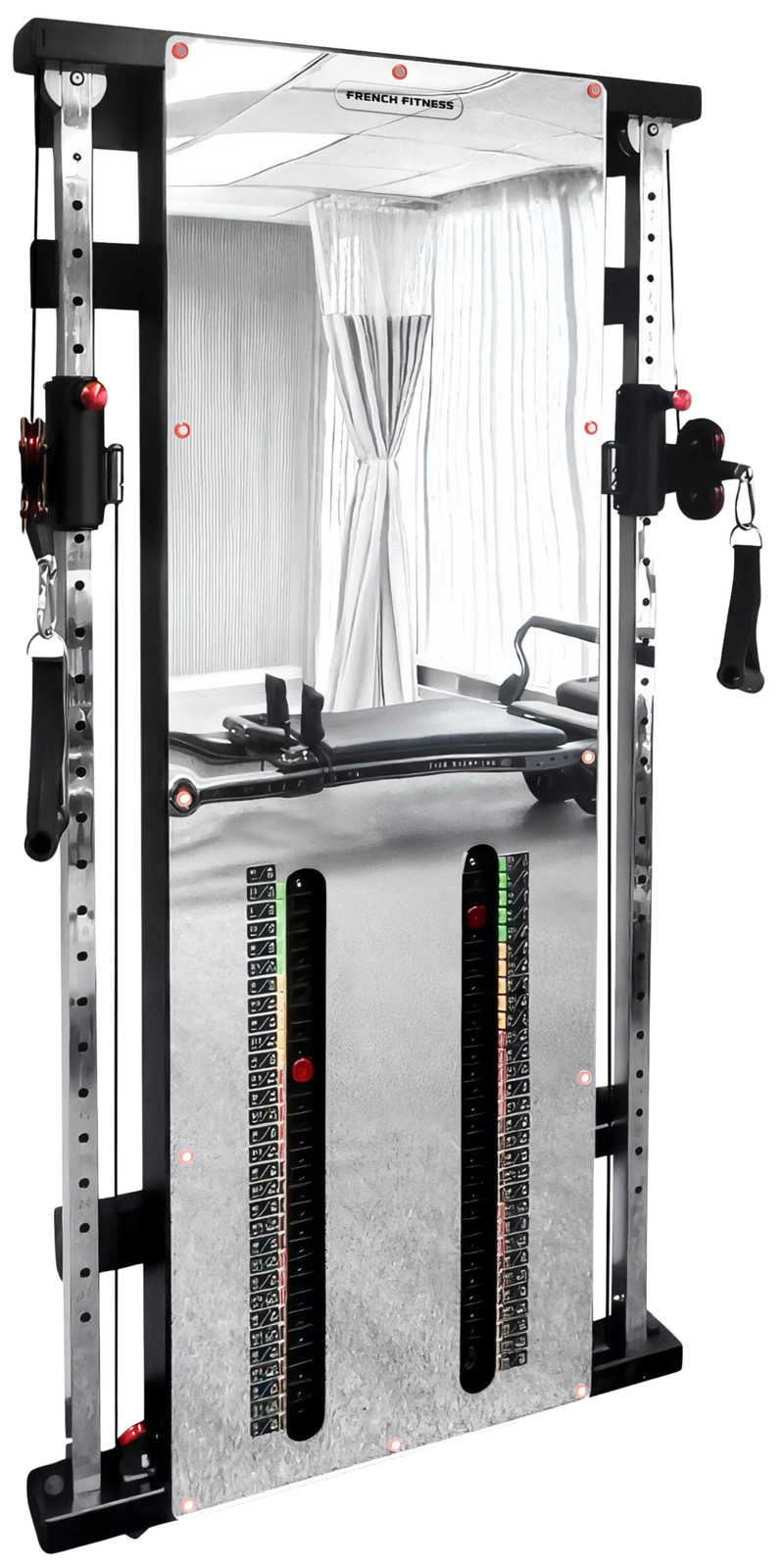 French Fitness Wall Mounted Mirror Functional Trainer (New)
