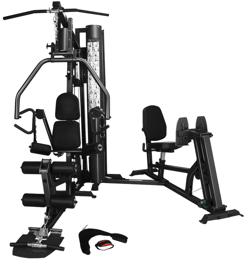 French Fitness X4 Functional Gym System w/Leg Press - Black (New)