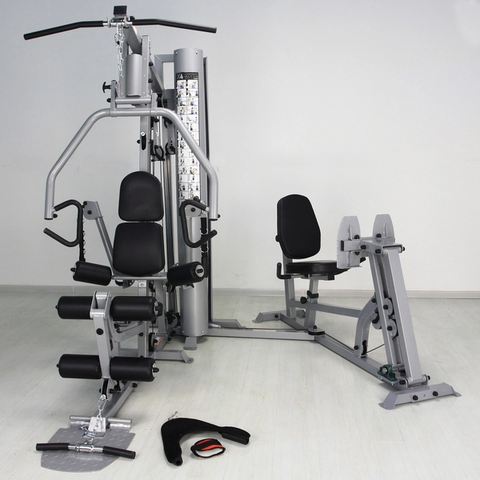 French Fitness X4 Functional Gym System w/Leg Press - Silver (New)