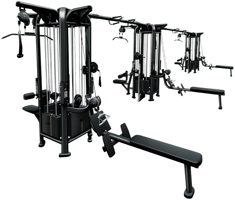 French Fitness FFB Black 12 Stack Multi Jungle Gym (New)