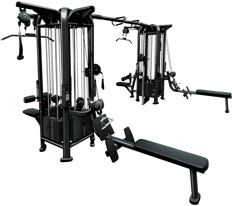 French Fitness FFB Black 8 Stack Multi Jungle Gym (New)