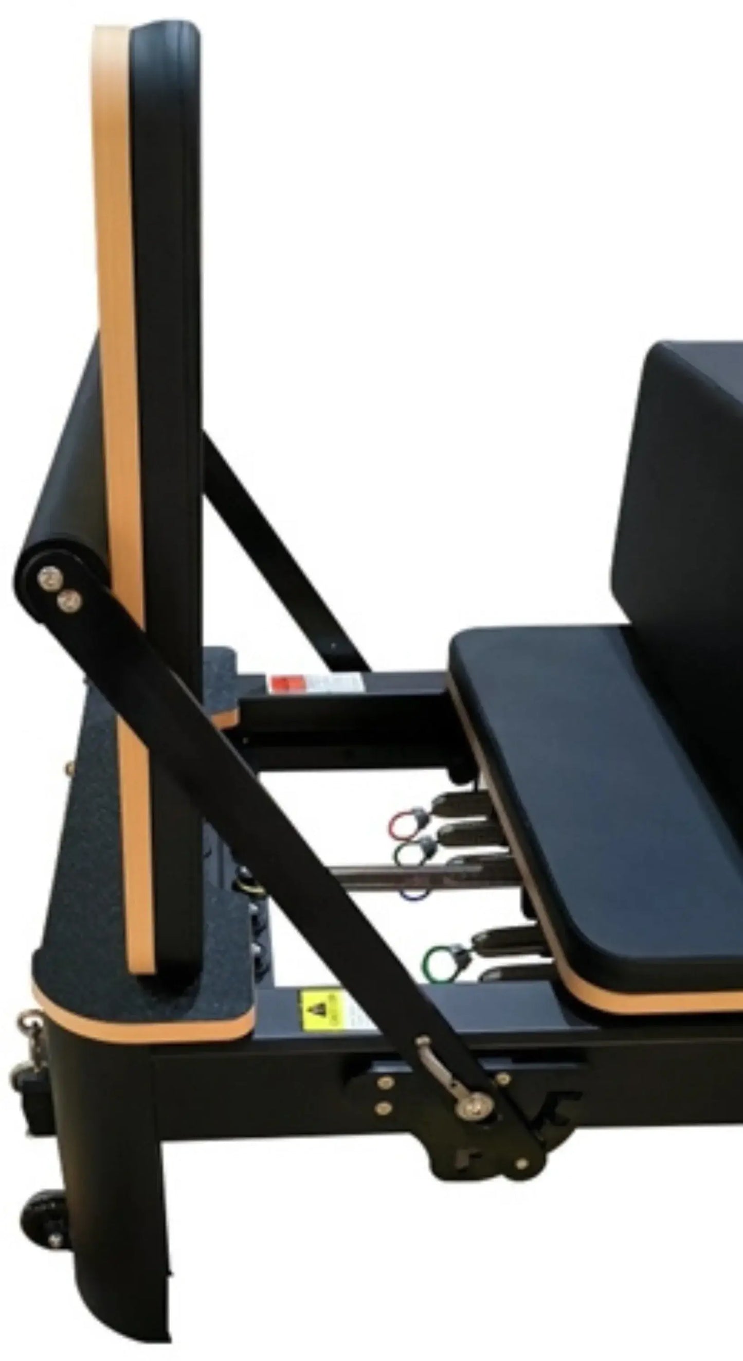 French Fitness - Black Pilates Reformer (New) - Close Up View