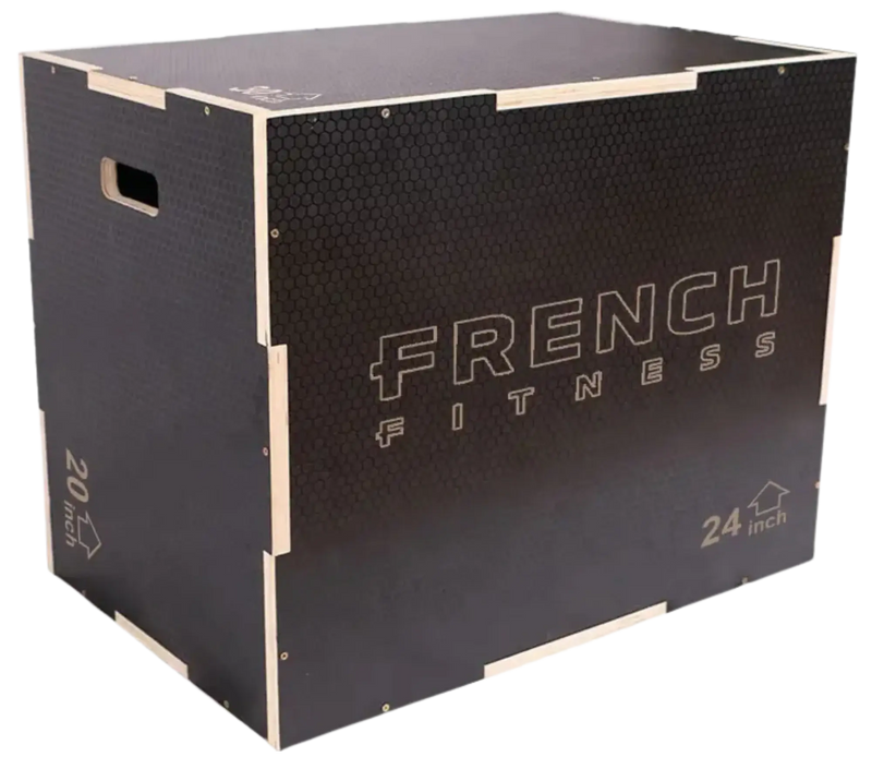 French Fitness 20-24-30 3-In-1 Wooden Plyo Box - Black (New) Image