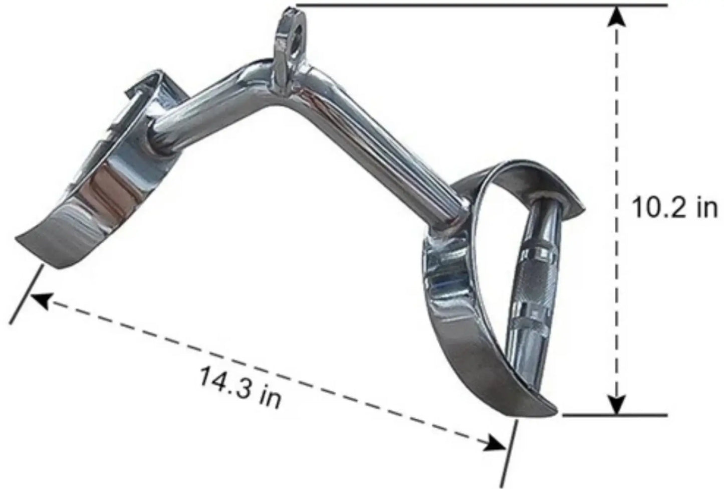 French Fitness - Chrome 14" Tricep V-Bar (New) - Angled View