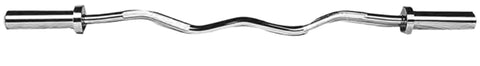 French Fitness Chrome 47" Olympic EZ Curl Bar (New)