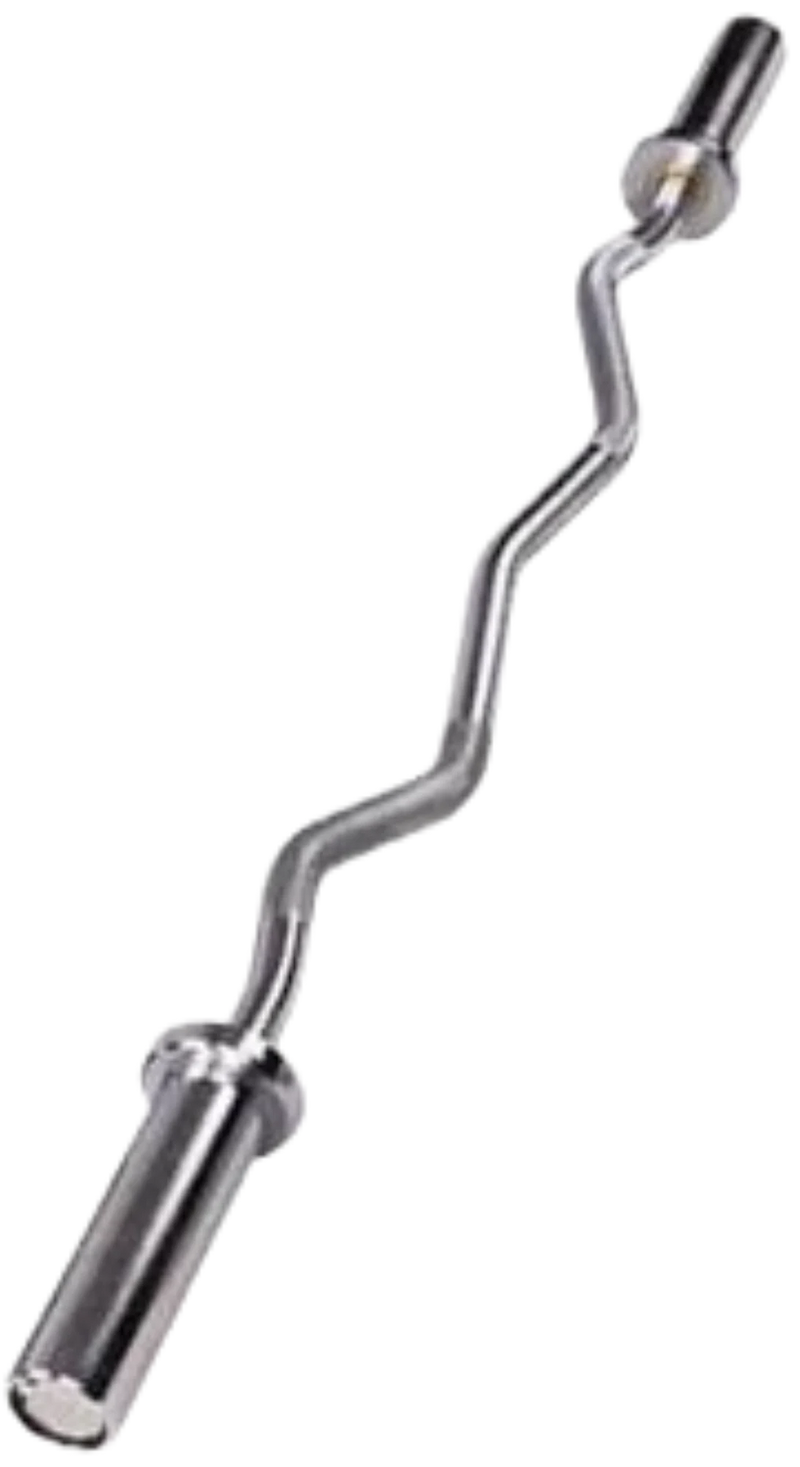 French Fitness Chrome 47" Olympic EZ Curl Bar (New)