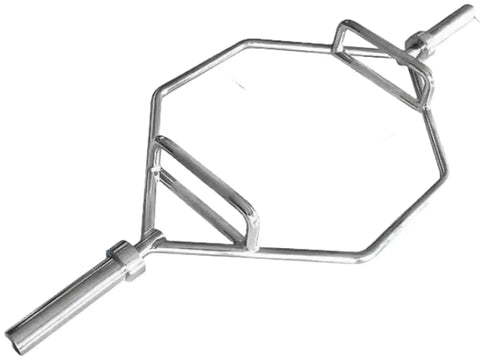 French Fitness Chrome 56" Olympic Shrug Trap Hex Bar (New) Image 6