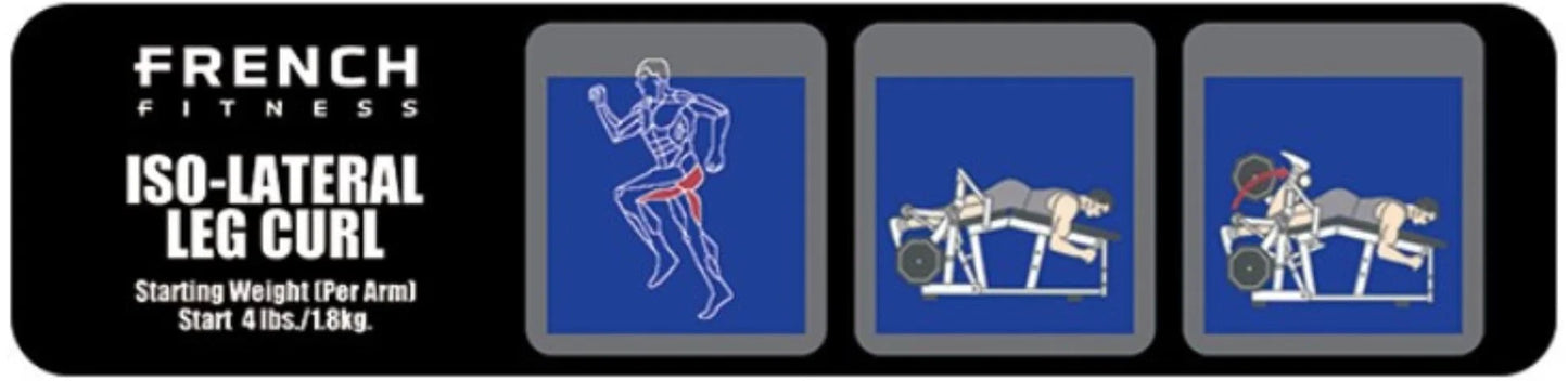 French Fitness Marin Iso-Lateral Prone Leg Curl Plate Loaded (New) Image 3