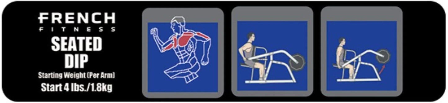 French Fitness Marin Seated Dip / Tricep Press Plate Loaded (New) Image 3