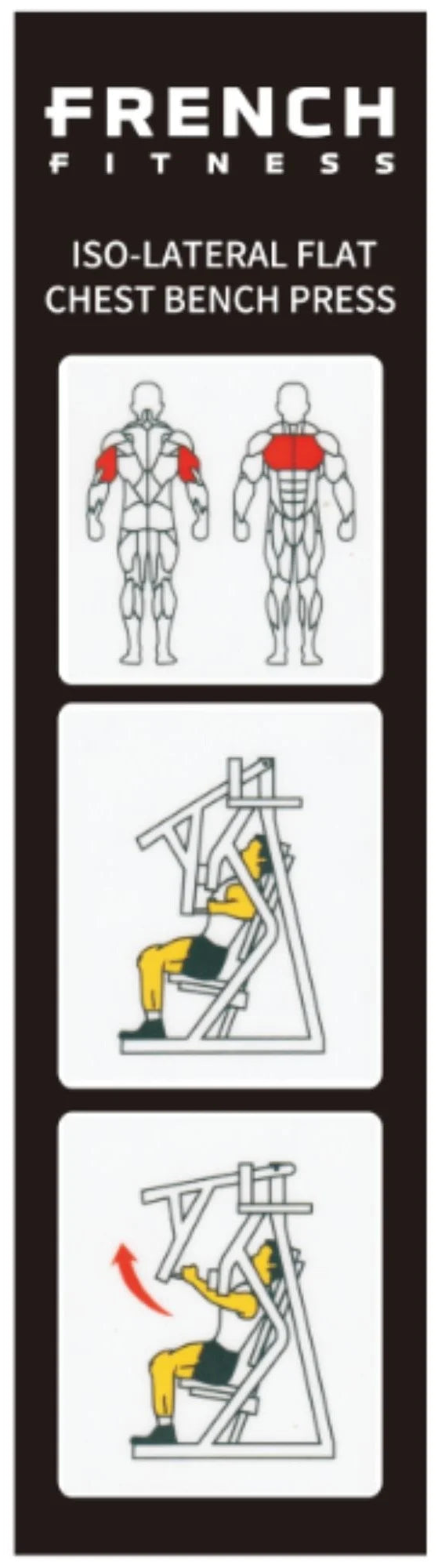 French Fitness Napa Iso-Lateral Flat Chest Bench Press Plate Loaded (New) Image 3