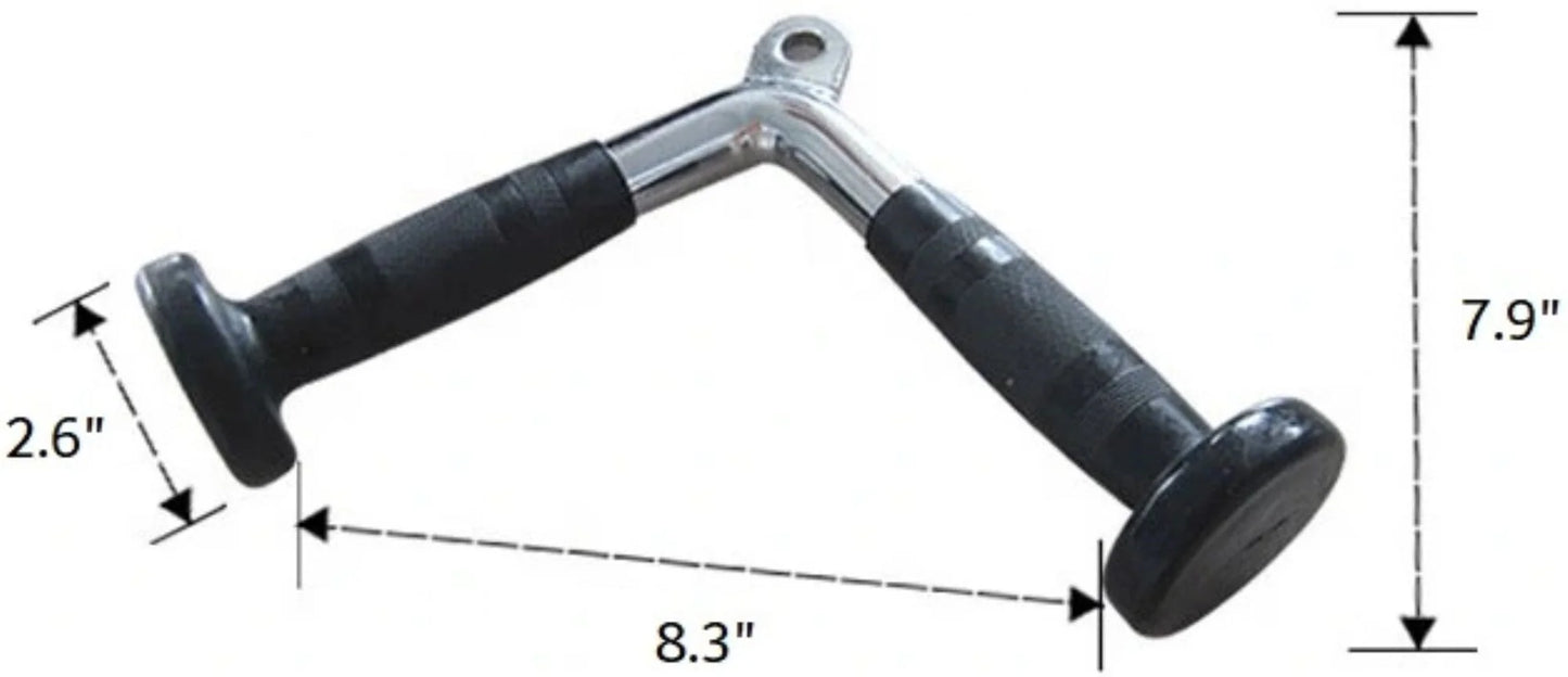French Fitness - 12" Rubber Grip Tricep Pressdown Bar (New) - Front View
