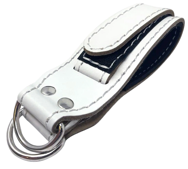 French Fitness White Leather Ankle Strap (New)