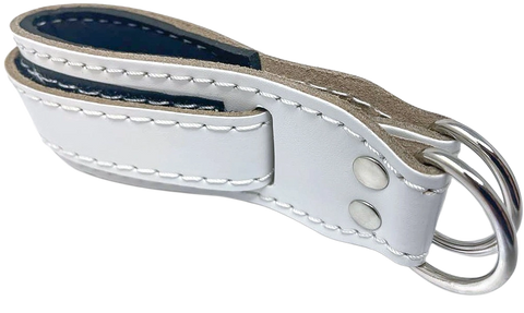 French Fitness White Leather Ankle Strap (New)