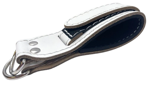 French Fitness White Leather Ankle Strap (New)