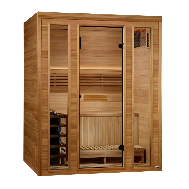 Golden Designs GDI-7030-01 Andermatt Edition 3 Person Traditional Steam Sauna - Pacific Premium Clear Cedar (New)