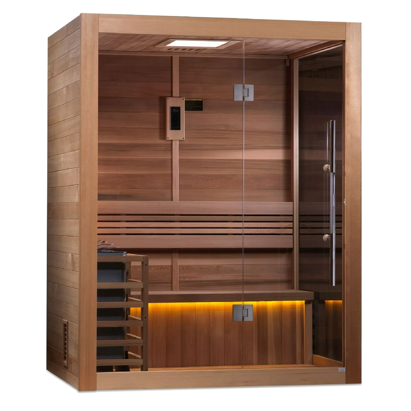 Golden Designs GDI-7202-01 "Hanko Edition" 2-3 Person Indoor Traditional Steam Sauna - Canadian Red Cedar (New)