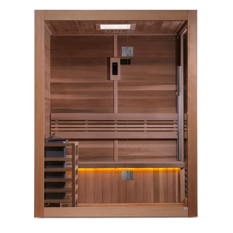 Golden Designs GDI-7202-01 "Hanko Edition" 2-3 Person Indoor Traditional Steam Sauna - Canadian Red Cedar (New)