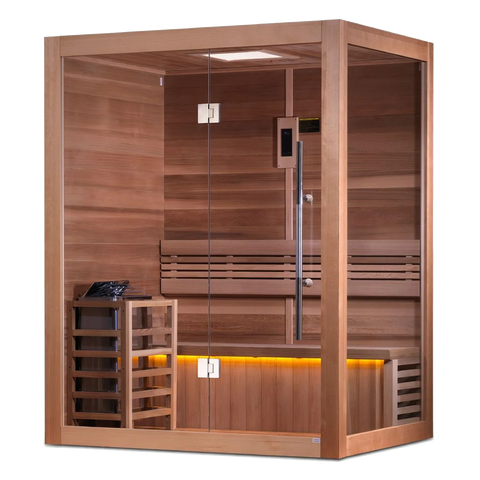 Golden Designs GDI-7202-01 "Hanko Edition" 2-3 Person Indoor Traditional Steam Sauna - Canadian Red Cedar (New)