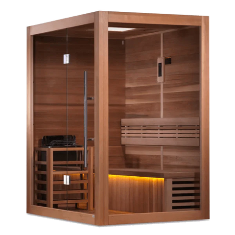 Golden Designs GDI-7202-01 "Hanko Edition" 2-3 Person Indoor Traditional Steam Sauna - Canadian Red Cedar (New)