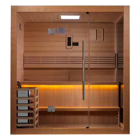 Golden Designs GDI-7203-01 "Forssa Edition" 3-4 Person Indoor Traditional Steam Sauna - Canadian Red Cedar (New)
