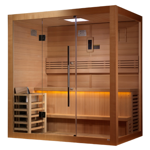 Golden Designs GDI-7203-01 "Forssa Edition" 3-4 Person Indoor Traditional Steam Sauna - Canadian Red Cedar (New)