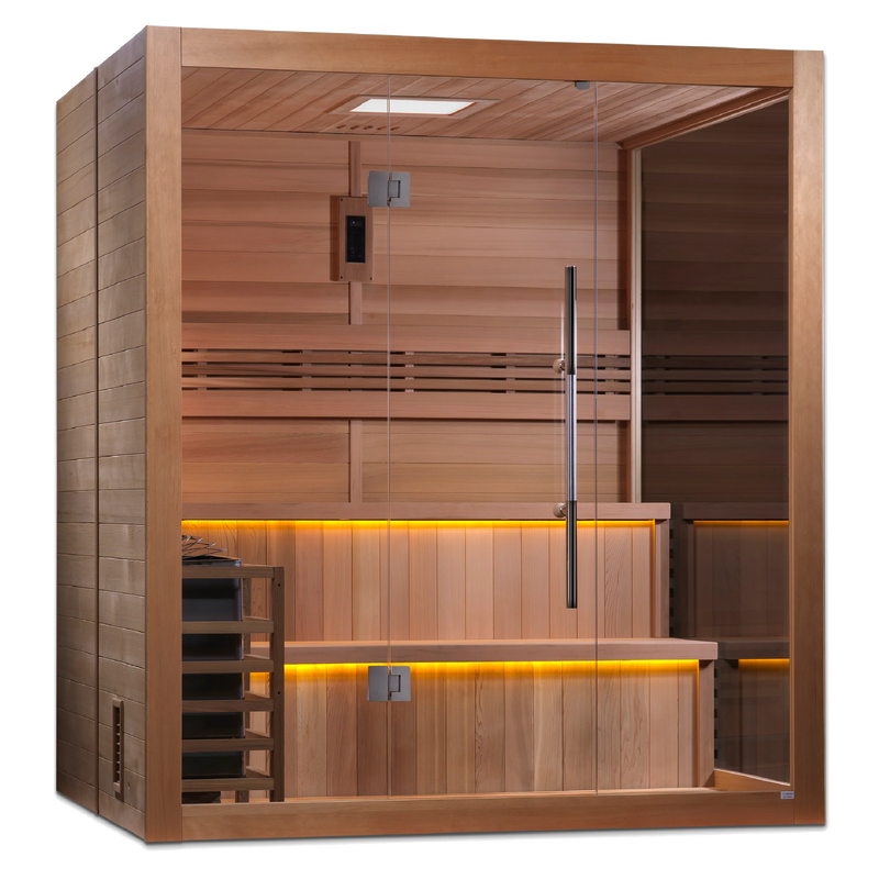 Golden Designs GDI-7206-01 "Kuusamo Edition" 6 Person Indoor Traditional Steam Sauna - Canadian Red Cedar (New)