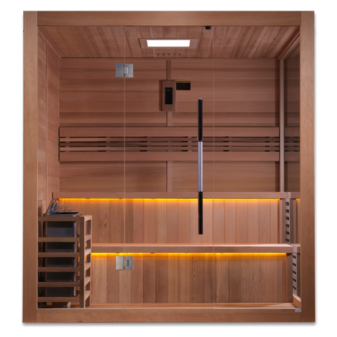 Golden Designs GDI-7206-01 "Kuusamo Edition" 6 Person Indoor Traditional Steam Sauna - Canadian Red Cedar (New)