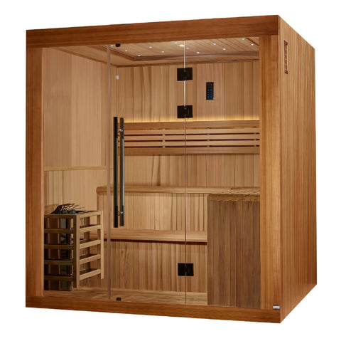 GoldenDesigns GDI-7689-02 Osla Edition 6 Person Traditional Sauna - Canadian Red Cedar Interior and Pacific Premium Clear Cedar Exterior (New)