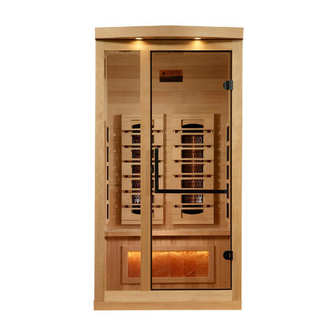 Golden Designs GDI-8010-03 Full Spectrum PureTech Near Zero EMF FAR Infrared Sauna with Himalayan Salt Bar (New)