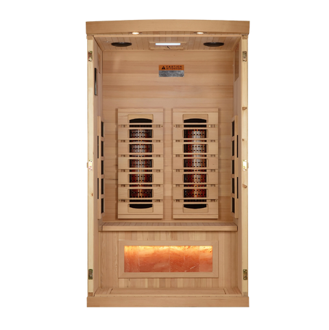 Golden Designs GDI-8010-03 Full Spectrum PureTech Near Zero EMF FAR Infrared Sauna with Himalayan Salt Bar (New)