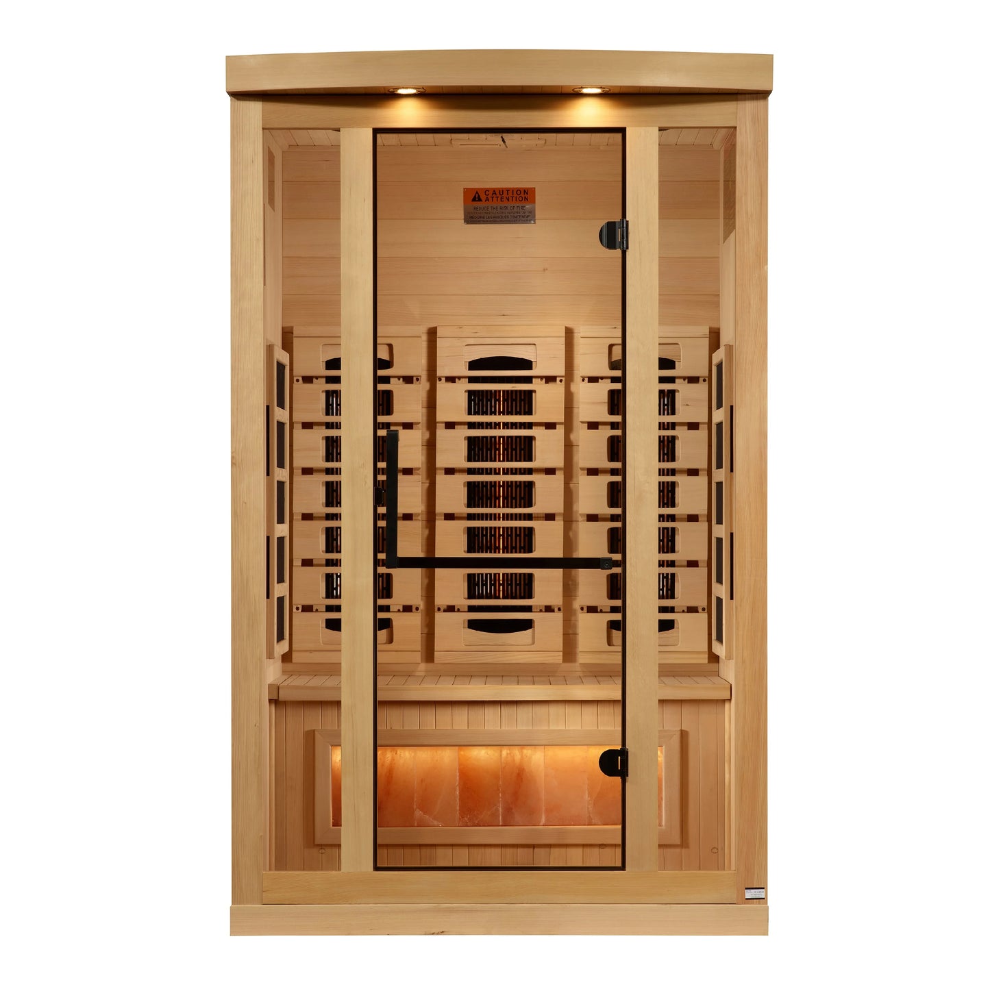 GoldenDesigns GDI-8020-03 2-Person Full Spectrum PureTech Near Zero EMF FAR Infrared Sauna with Himalayan Salt Bar (New) Image 2