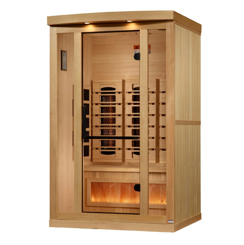 GoldenDesigns GDI-8020-03 2-Person Full Spectrum PureTech Near Zero EMF FAR Infrared Sauna with Himalayan Salt Bar (New) Image 3