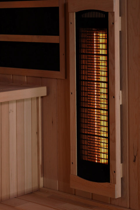 GoldenDesigns GDI-8030-03 3-Person Full Spectrum PureTech Near Zero EMF FAR Infrared Sauna with Himalayan Salt Bar (New)