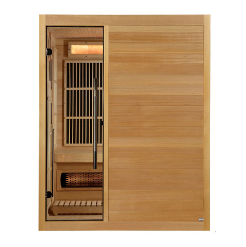 Golden Designs GDI-8330-01 Soria Near Zero EMF Full Spectrum and Harvia Traditional Stove Hybrid Sauna (New) Image 13