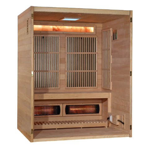 Golden Designs GDI-8330-01 Soria Near Zero EMF Full Spectrum and Harvia Traditional Stove Hybrid Sauna (New) Image 3
