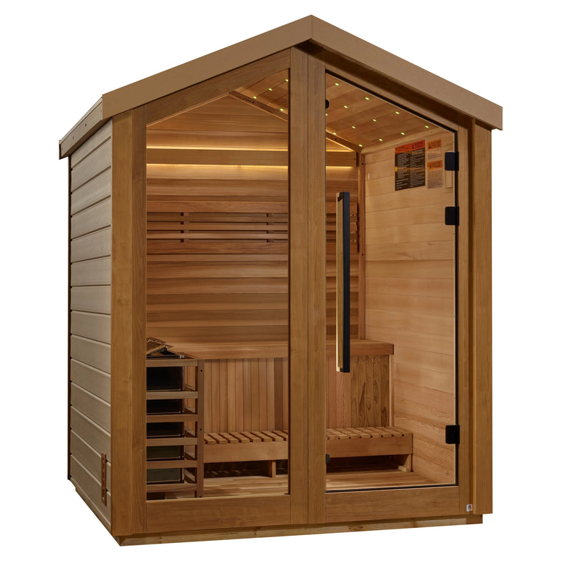 Golden Designs GDI-8503-01 Savonlinna 3 Person Outdoor Traditional Sauna - Canadian Red Cedar Interior (New)