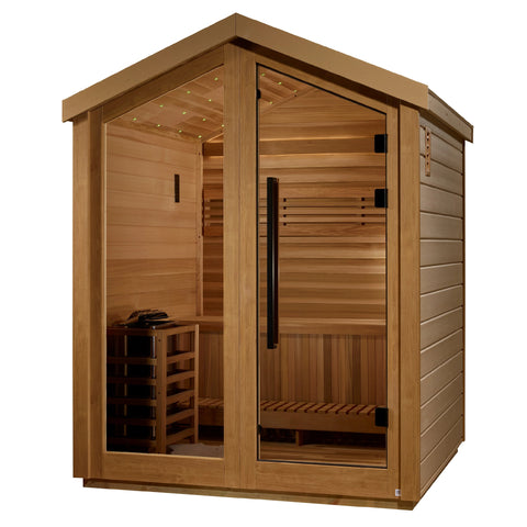 Golden Designs GDI-8503-01 Savonlinna 3 Person Outdoor Traditional Sauna - Canadian Red Cedar Interior (New)