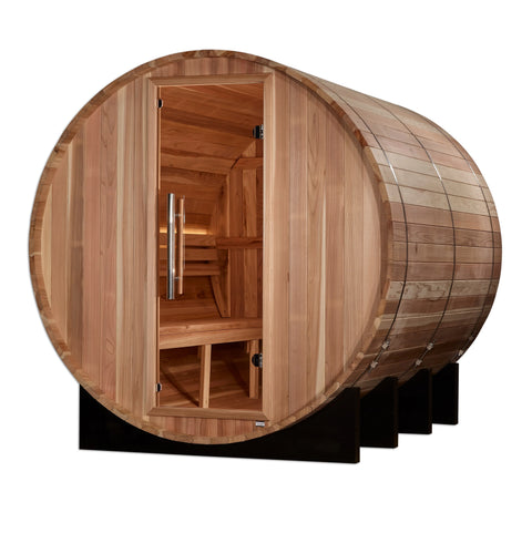 Golden Designs GDI-B006-01 Klosters 6 Person Barrel Traditional Sauna - Pacific Cedar (New)