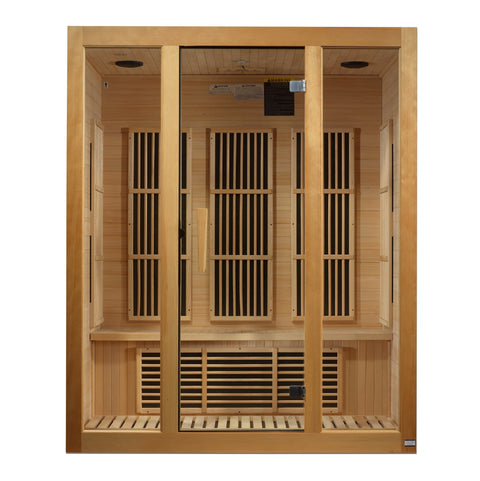 GoldenDesigns MX-J306-01-ZF Maxxus Bellevue 3 Person Near Zero EMF FAR Infrared Sauna (New)