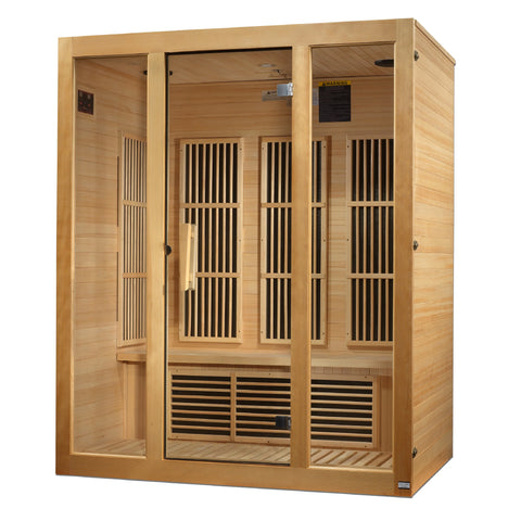 GoldenDesigns MX-J306-01-ZF Maxxus Bellevue 3 Person Near Zero EMF FAR Infrared Sauna (New)