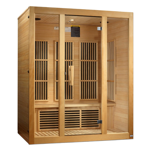 GoldenDesigns MX-J306-01 Canadian Hemlock Maxxus "Bellevue" 3 Person Low EMF FAR Infrared Sauna (New) Image