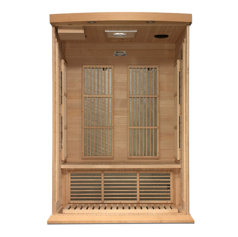 GoldenDesigns MX-K206-01-ZF Hemlock Maxxus 2 Person Near Zero EMF FAR Infrared Sauna (New)