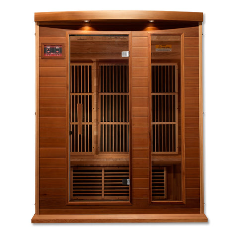 GoldenDesigns MX-K306-01-ZF CED Canadian Red Cedar Maxxus 3 Person Near Zero EMF FAR Infrared Sauna (New)
