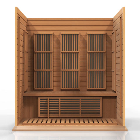 GoldenDesigns MX-K306-01-ZF CED Canadian Red Cedar Maxxus 3 Person Near Zero EMF FAR Infrared Sauna (New)
