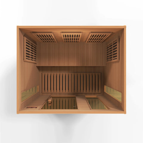 GoldenDesigns MX-K306-01-ZF CED Canadian Red Cedar Maxxus 3 Person Near Zero EMF FAR Infrared Sauna (New)