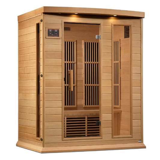 GoldenDesigns MX-K306-01-ZF Hemlock Maxxus 3 Person Near Zero EMF FAR Infrared Sauna (New) Image