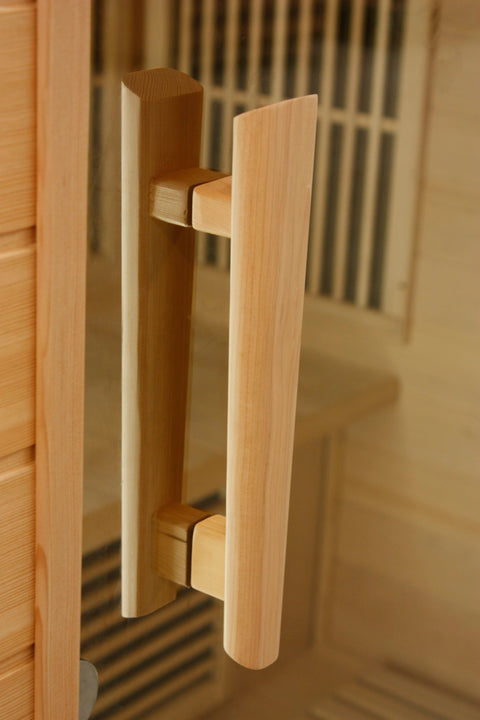 GoldenDesigns MX-K356-01-ZF CED Canadian Red Cedar Maxxus 3 Person Corner Near Zero EMF FAR Infrared Sauna (New)