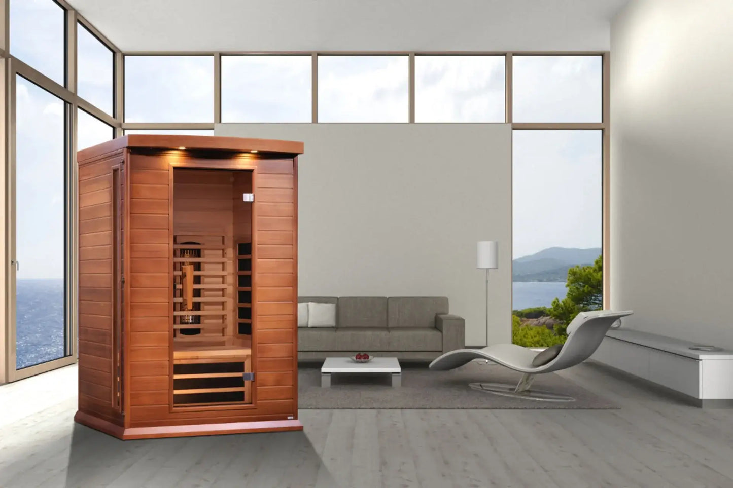 GoldenDesigns MX-M206-01-FS CED Canadian Red Cedar Maxxus 2 Person Full Spectrum Infrared Sauna (New) Image 5